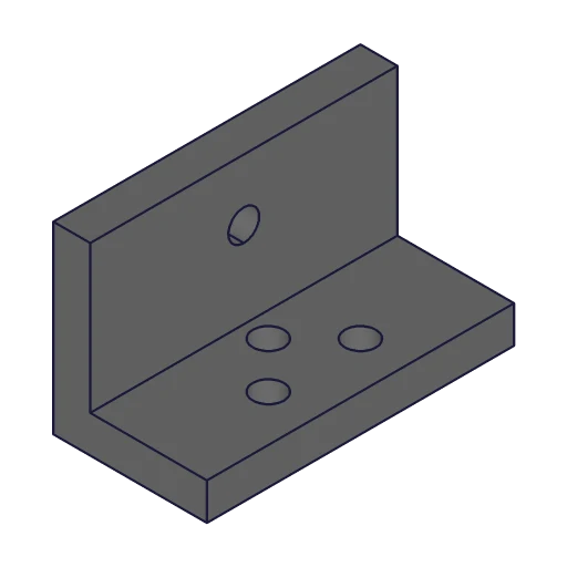 The L-bracket, 10 mm or 12 mm thick